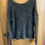 Abercrombie & Fitch Oversized V-Neck Blueish/Gray Metallic Knit Sweater M/L Photo 4
