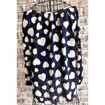 J.Crew Blouse Size Medium Navy Cream Hearts Keyhole Button Top Valentine… Photo 6