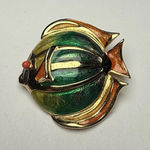 Liz Claiborne Colorful Enamel Fish Brooch Pin Gold Tone Signed LC Photo 0