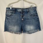 Kut From The Kloth  Gidget High Rise Denim Shorts Frayed Hem Button Fly Women‎ 8 Photo 1