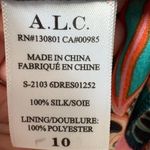 ALC Frank A.L.C. Kaplan coral floral silk halter mini dress tiered asymmetrical ruffle hem Photo 3