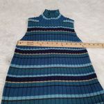Eddie Bauer Size Small S Cotton Striped Stripes Blue Turtle Neck Sleeveless Ribb Photo 1