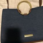 Liz Claiborne Navy Denim and Brown Crossbody Bag Photo 1