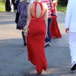 La Femme Red Formal Maxi Dress Photo 4