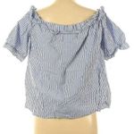 Vineyard Vines for Target Blue & White Striped Off Shoulder Blouse Size Large Photo 2
