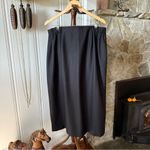 Amanda Smith Vintage 90s Black Wool Wrap Skirt Photo 4