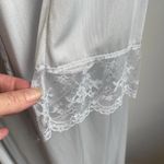 Vintage Long Peignor Set Nightgown Robe Lace Silver Blue Bridal ILGWU Medium Photo 2