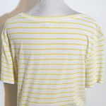 A loves A  Yellow Striped Short Sleeve Tee with Tie Size Medium Linen Striped Tee Photo 4