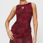 Princess Polly  Molita Ruffle Hem Mini Dress Red Watercolor Photo 0