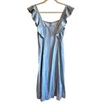 Madewell  Denim Princess Seam Ruffle Sleeve Midi Dress - size 00 Photo 4
