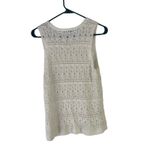 Wyatt Women's Size Medium White Sleeveless Crochet Top Photo 3