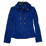 Black Rivet  Jacket Size XS Blue Womens Button Up Lined Cotton Blend Hooded Coat‎ Photo 0