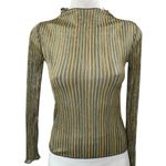 Urban Outfitters  Multicolor Striped Metallic Long Sleeve Mock Neck Blouse Top XS Photo 0
