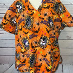 Disney Scrub Top Happy Halloween Plus size 3X 3XL Vneck Mickey Mouse Shirt Photo 0