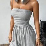 Boutique NEW Grey Solid Color Sleeveless Romper Photo 4