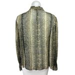 ZARA Green Python Snake Animal Print Open Front Tassel 3/4 Sleeve Blouse Top S Photo 1