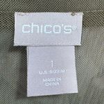 Chico's Chico’s Floral Camouflage Button Front Cardigan with Sheer Long Sleeves Size 1/M Photo 3