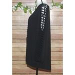Shannon Ford Women's Black Blouse Top Size 2X Long Sleeve Stretch Open Weave Photo 3
