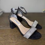 Nina Eloise Ankle Strap Sandal True Black Suede Womens Size 6 Photo 5