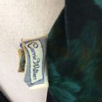 Vintage 60s Carrie Walker Faux 2 Piece Dress Forest Green Navy Floral Bows M L Size M Photo 2