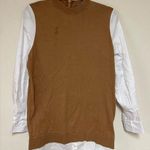 STAUD Women’s Mixed media shirt dress XS Brown Photo 0