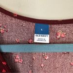 Old Navy Burgundy Puff-Sleeve V-Neck Midi Dress NWT NEW Large Burgundy Floral Photo 8