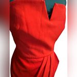 Theia Women's Poppy Red Milly Crepe Strapless Column Gown Dress Size 10 Photo 4