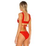 Lovers + Friends  Sade Bikini Top in Blood Orange Medium New Womens Swimsuit Photo 2