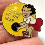 Bringing up the rear vintage bowling lapel pin Photo 1