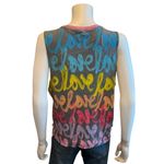 Chaser  Graffiti Love Rainbow Muscle Tank Top Burnout Raw Hem Size Small Photo 2