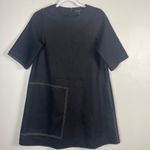 COS  topstitched black wool/cashmere mod short sleeve dress size 2 Photo 3