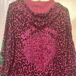 Ed Hardy  love kills slowly PINK LEOPARD print hoodie size XL Photo 12