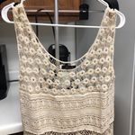 Crocheted Cotton Blend Beige Mini Dress M White Size M Photo 1