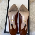 Gucci  Brown Leather Heels with GG Horsebit Accents Photo 6
