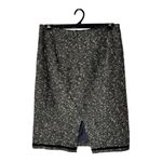 Nanette Lepore Skirt Women 12 Brown Black Tweed Velvet Trim Pencil Straight Photo 1