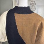 SheIn Women's Mock Neck Abstract Colorblock Knit Sweater Dress. Photo 8