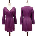 Hugo Buscati Vintage 100% Silk Long Sleeve Sheath Dress in Purple Women’s Size 8 Photo 1
