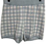 Altar'd State Altar’d state Baby Blue Gingham Checker Knit Shorts Size Large Photo 0
