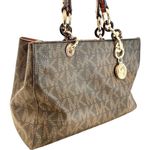 Michael Kors  Signature Cynthia‎ Satchel Purse Women's Medium Brown Gold Hardware Photo 0