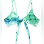 Serei Swim Women's Green Tie Dye Bikini Top Crisscross Back Swimwear Size L Photo 0
