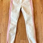 Mother the looker ankle fray white with pink stripe jeans 26 Photo 4
