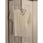 Carmen Marc Valvo Carmen  White V-Neck Lace Sleeve Top Size Small | NWT Photo 1