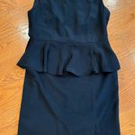 Doncaster Collection 92% Silk Peplum Sheath Dress Black Size 12 Photo 0