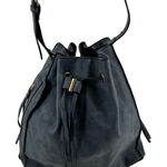 JustFab faux leather drawstring bag side tassel gold hardware spacious on the go Photo 0