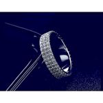 Boutique NEW 14k Gold Plated S925 Triple Row Eternity Round Diamond Wedding Ring, Size 7 Photo 9