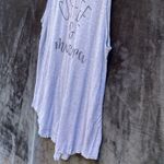 "Coffee & Mascara" Tank Top White Gray Size M Photo 4