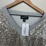 Fifteen Twenty NWT Champagne Sequin Contrast Knit Sweatshirt Grey Size Small Photo 1