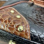 Samantha Brown Bag Women's Brown Black Faux Croc Weekender Overnight Tote Photo 8