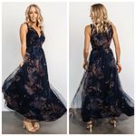 Baltic Born  Kamila Dark Blue Floral Tulle  Sleeveless Maxi Dress Photo 1