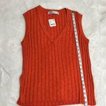 Free People NWT  Beach XS Vibrant Orange Ribbed Sweater Vest Photo 6